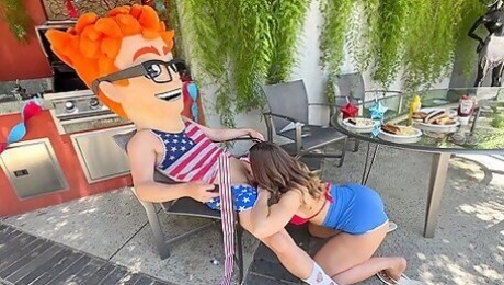 Bangin Burgers And Brunettes: My 4th Of July Blast With Busty Aderes Quin!