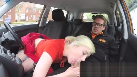 Fake Driving School Back seat pussy squirting and creampie