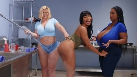 Energized women are ready for a set of nasty BBW lesbian porn