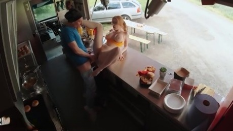 Food Truck owner Scarlett Jones opens her legs and fucks with client