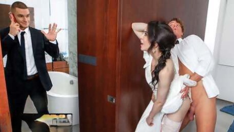 BRIDE4K. Slender black-haired bride gets fucked till orgasms before the wedding