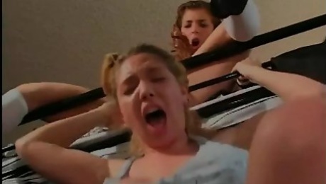 Two sweet butt chicks suck and fuck a gig hard dong