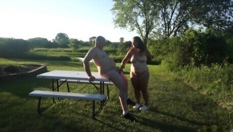 Missy and George Making Out And Having Fun - Full Nude Outdoors!!