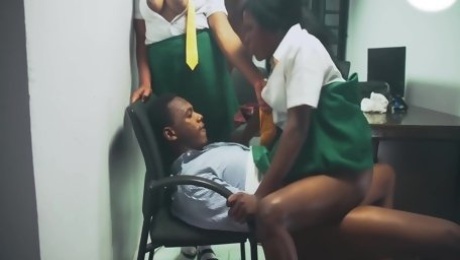 The Class Prefect Caught The Senior Prefect Under The Head Teachers Table, Making Him Moan Like A Cow, Watch And See What She Did Next... (part 1) 18 Min