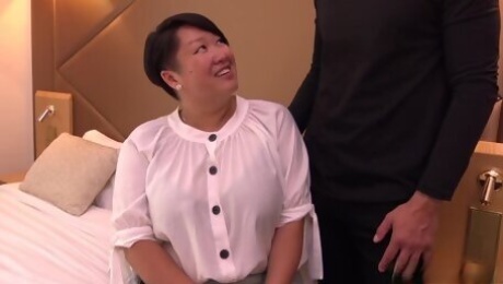 Celine, Asian with big tits, loves to have her little milf ass fucked